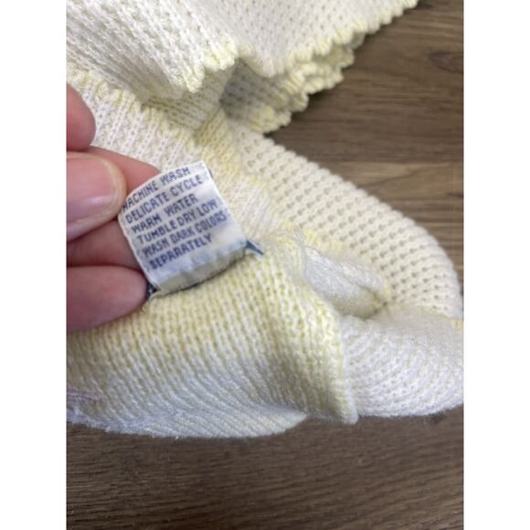 Vintage Baby Blanket Carousel Horse Merry Go Around Acrylic Baby Kisses Yellow - Picture 7 of 9